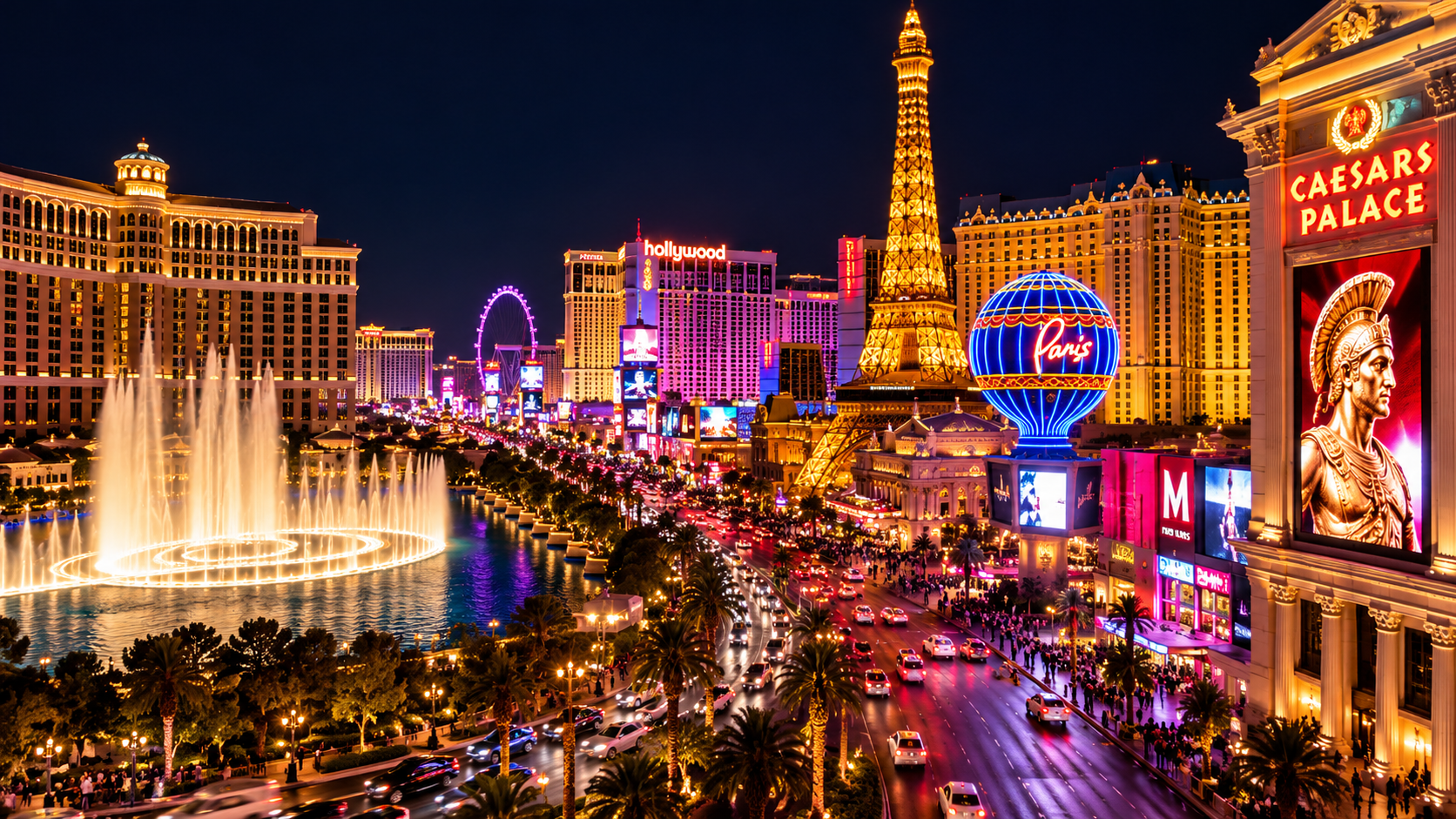 The Las Vegas Strip illuminated at night