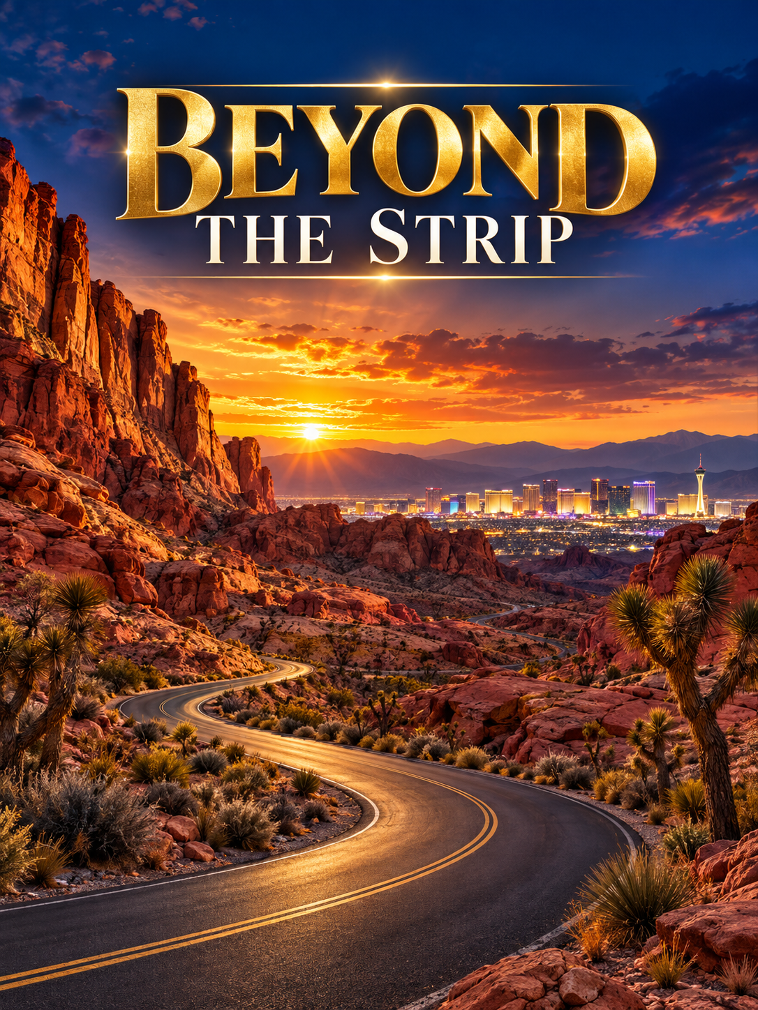 Stylized Red Rock Canyon landscape